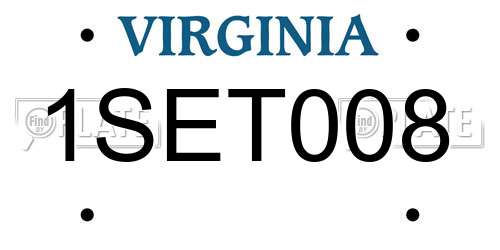 1SET008 Virginia License Plate