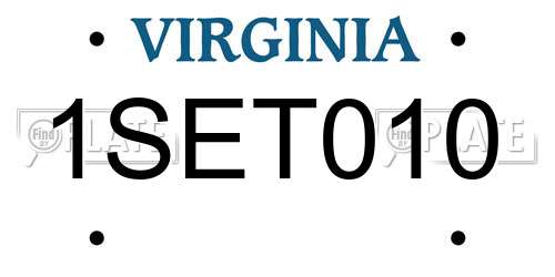 1SET010 Virginia License Plate