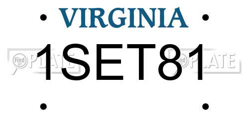 1SET81 Virginia License Plate