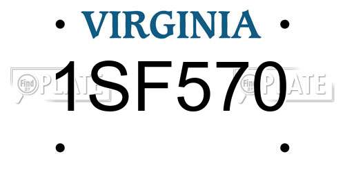 1SF570 Virginia License Plate