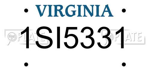 1SI5331 Virginia License Plate