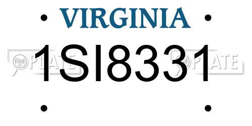 1SI8331 Virginia License Plate