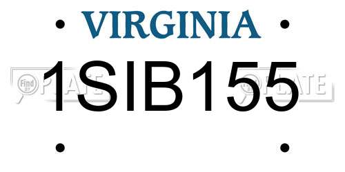1SIB155 Virginia License Plate
