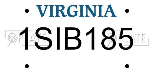 1SIB185 Virginia License Plate