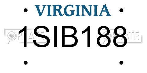 1SIB188 Virginia License Plate