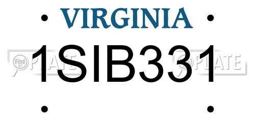 1SIB331 Virginia License Plate