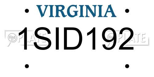 1SID192 Virginia License Plate