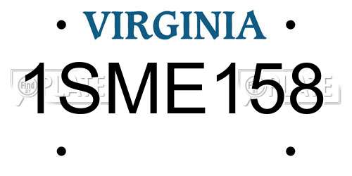 1SME158 Virginia License Plate