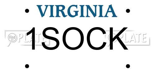1SOCK Virginia License Plate