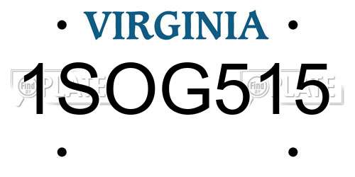 1SOG515 Virginia License Plate