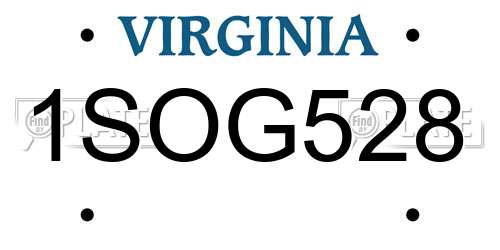 1SOG528 Virginia License Plate