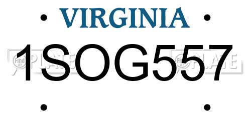 1SOG557 Virginia License Plate