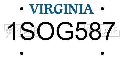 1SOG587 Virginia License Plate