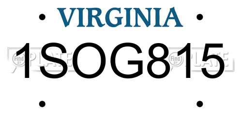 1SOG815 Virginia License Plate