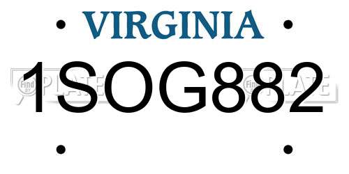 1SOG882 Virginia License Plate