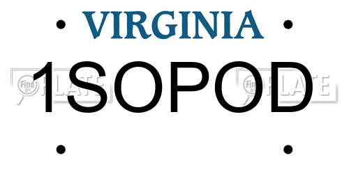 1SOPOD Virginia License Plate
