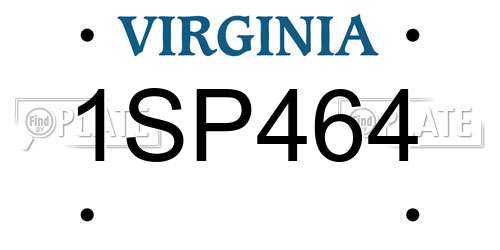 1SP464 Virginia License Plate