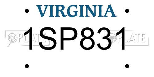 1SP831 Virginia License Plate