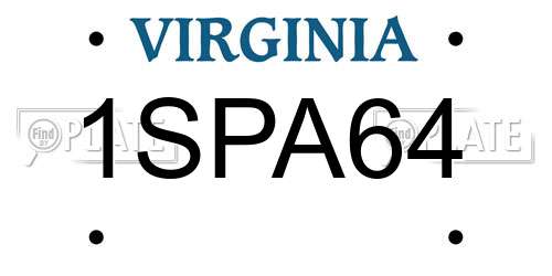 1SPA64 Virginia License Plate