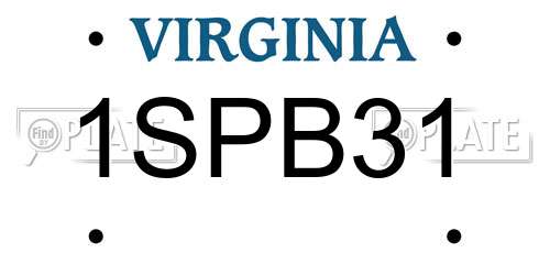 1SPB31 Virginia License Plate
