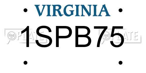 1SPB75 Virginia License Plate