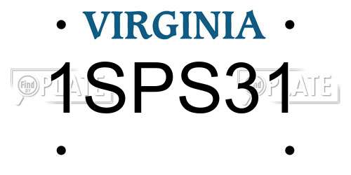 1SPS31 Virginia License Plate