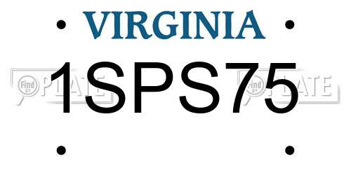 1SPS75 Virginia License Plate