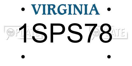 1SPS78 Virginia License Plate