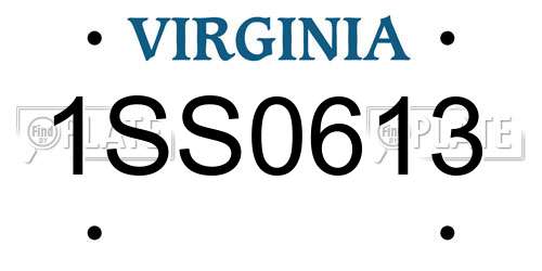 1SS0613 Virginia License Plate