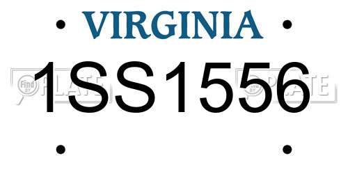 1SS1556 Virginia License Plate