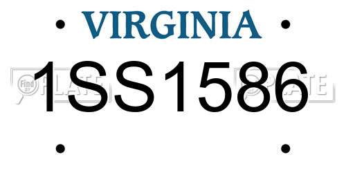 1SS1586 Virginia License Plate