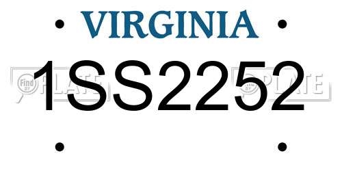 1SS2252 Virginia License Plate