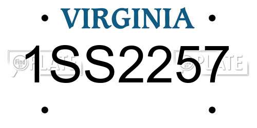 1SS2257 Virginia License Plate