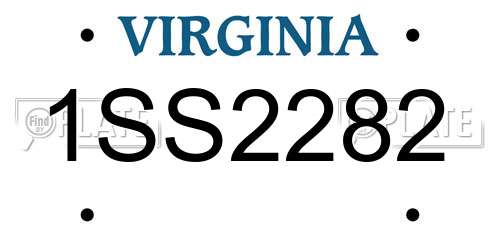 1SS2282 Virginia License Plate