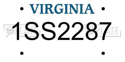 1SS2287 Virginia License Plate