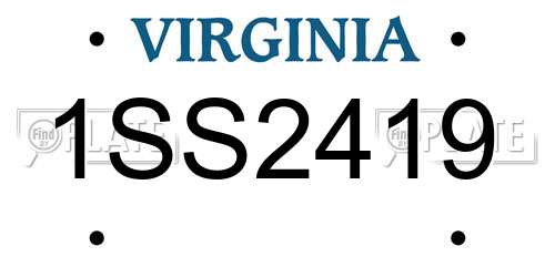 1SS2419 Virginia License Plate