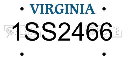 1SS2466 Virginia License Plate