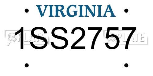 1SS2757 Virginia License Plate