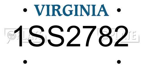 1SS2782 Virginia License Plate