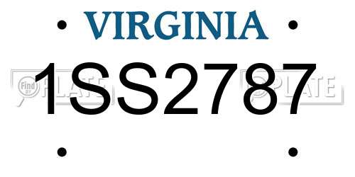 1SS2787 Virginia License Plate