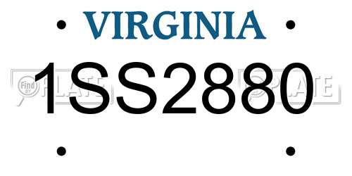 1SS2880 Virginia License Plate