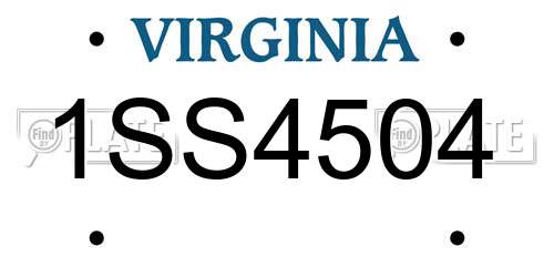 1SS4504 Virginia License Plate