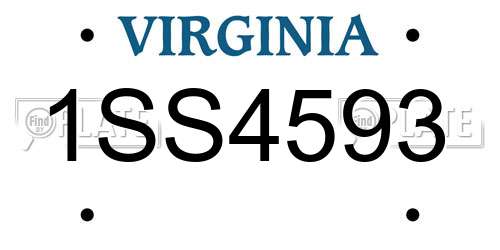 1SS4593 Virginia License Plate