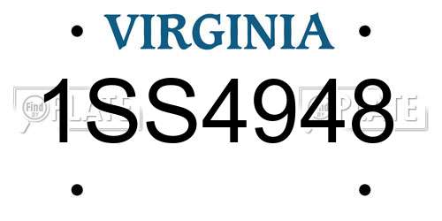 1SS4948 Virginia License Plate