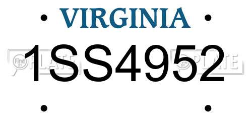 1SS4952 Virginia License Plate