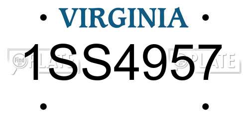 1SS4957 Virginia License Plate
