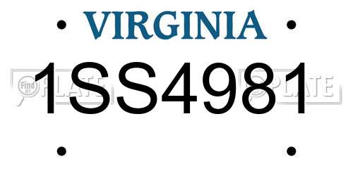 1SS4981 Virginia License Plate