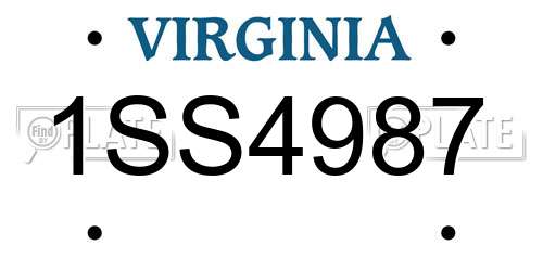 1SS4987 Virginia License Plate