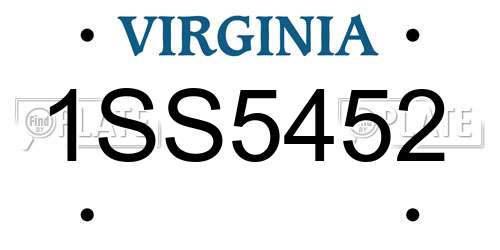 1SS5452 Virginia License Plate