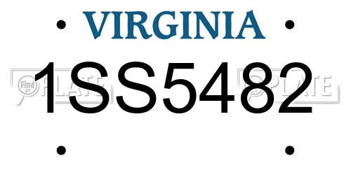 1SS5482 Virginia License Plate